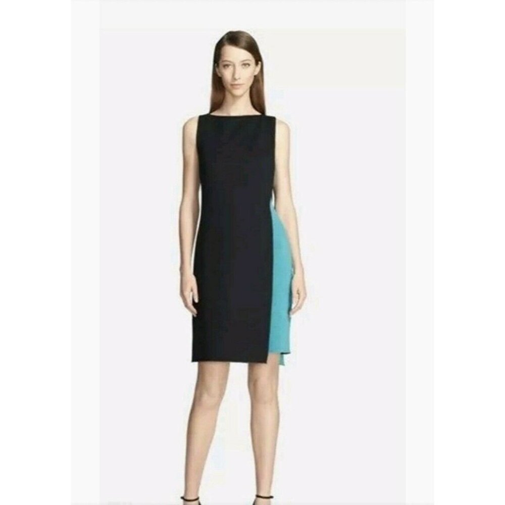 $995 New St. John XS 0 Sheath Dress Milano Knit Verde Teal St 2014 Caped Sweater